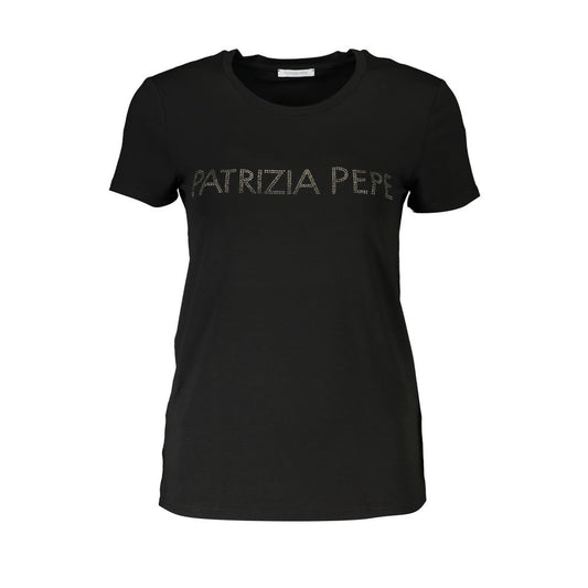 Patrizia Pepe Chic Rhinestone Crew Neck Tee