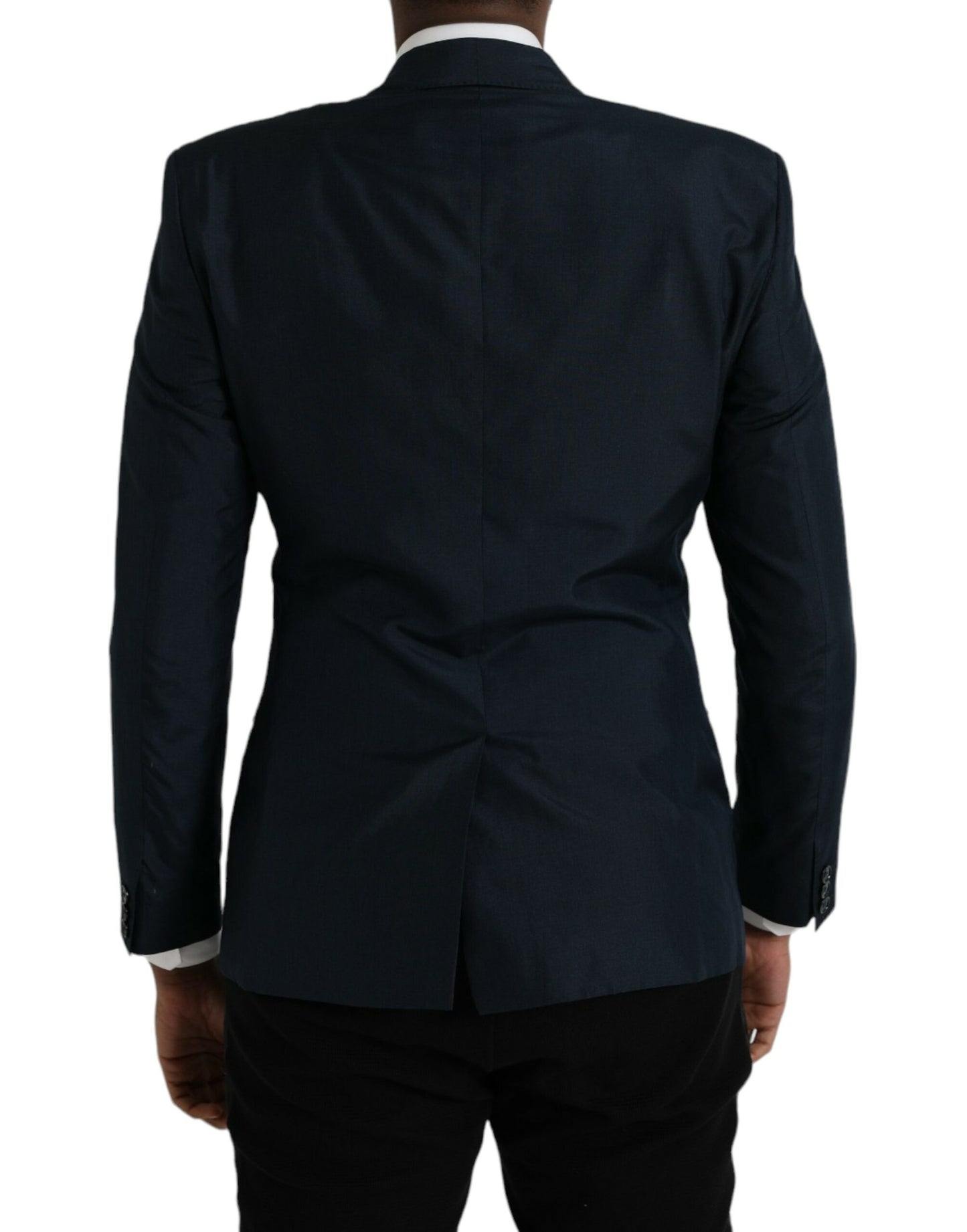 Dolce & Gabbana Blue GOLD Notch Single Breasted Coat Blazer