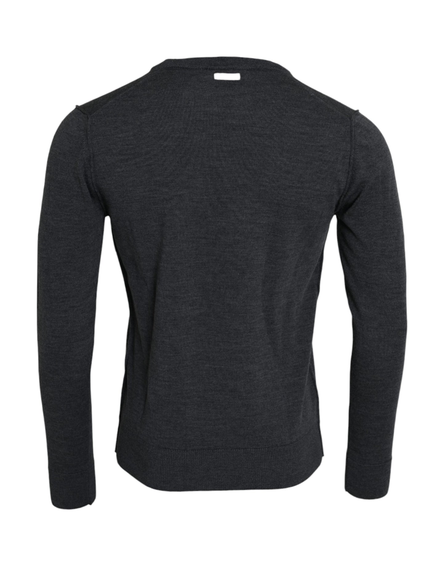 Dolce & Gabbana Dark Gray Wool Crew Neck Pullover Sweater