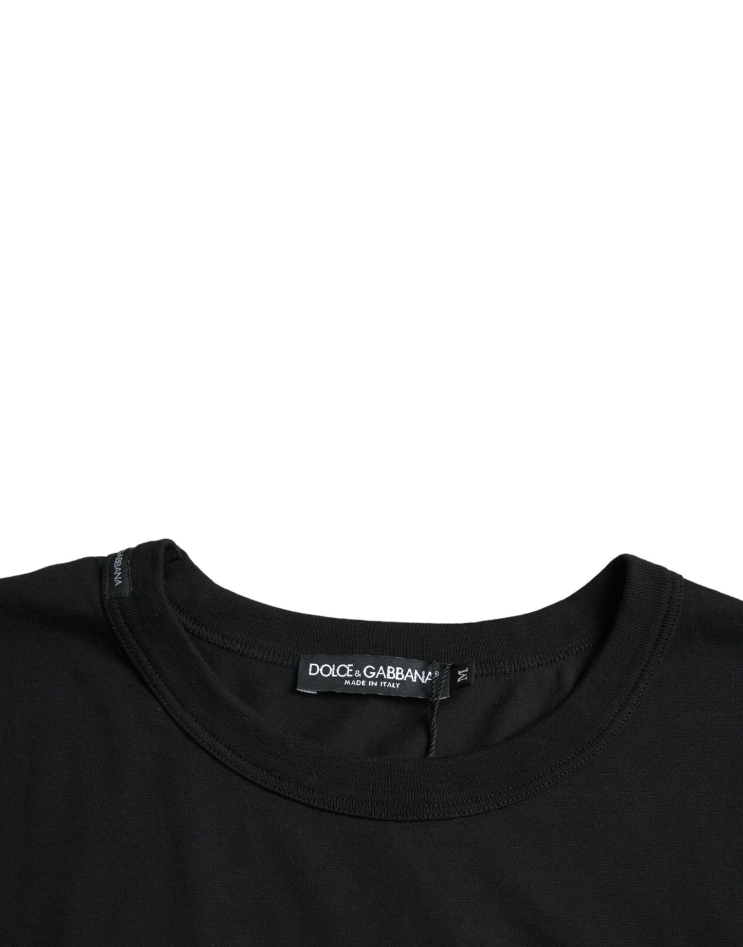 Dolce & Gabbana Black Logo Embossed Crew Neck Short Sleeves T-shirt