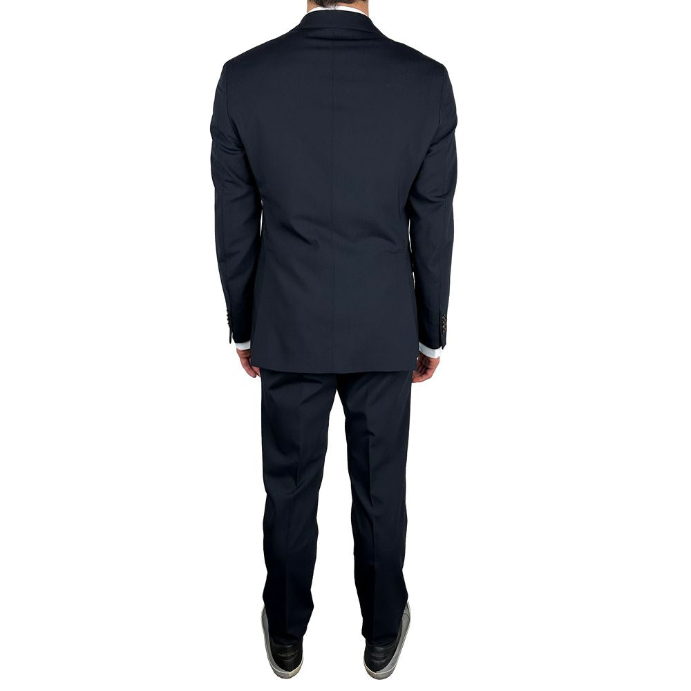 Aquascutum Blue Wool Men's Sophisticated Suit