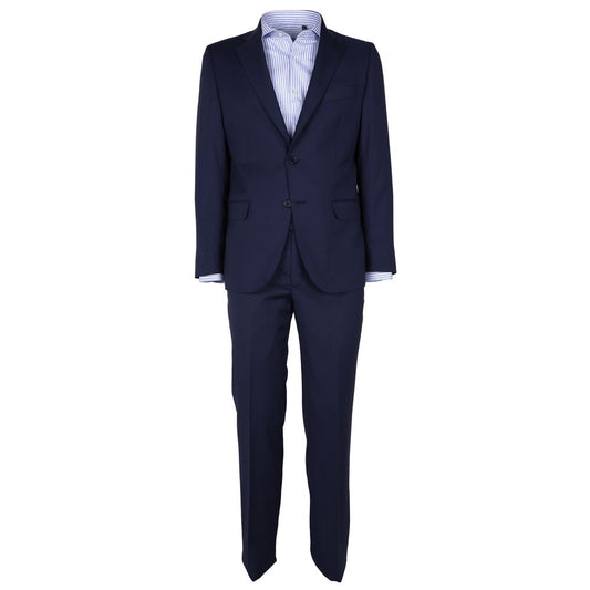 Made in Italy Blue Wool Men Suit