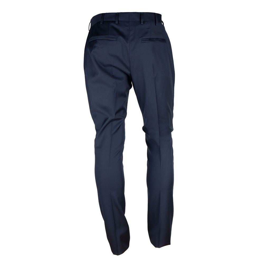 Made in Italy Blue Wool Men's Trousers