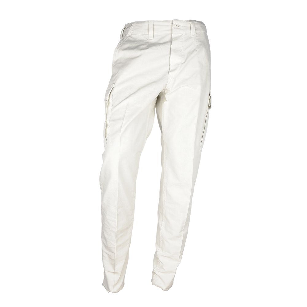 Don The Fuller White Cotton Men's Trousers