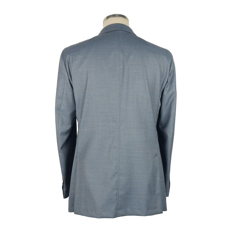 Emilio Romanelli Light Blue Wool Men Blazer