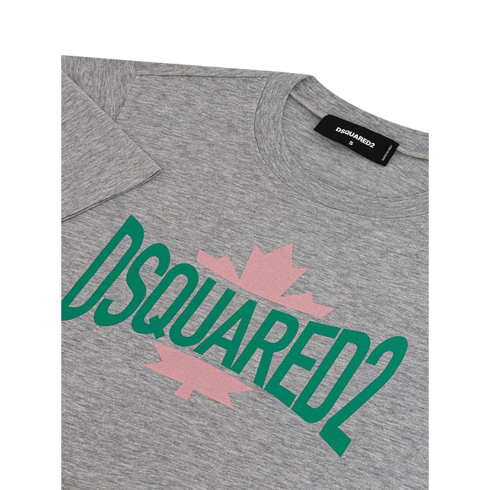 Dsquared² Chic Gray Cotton Tee for the Modern Woman