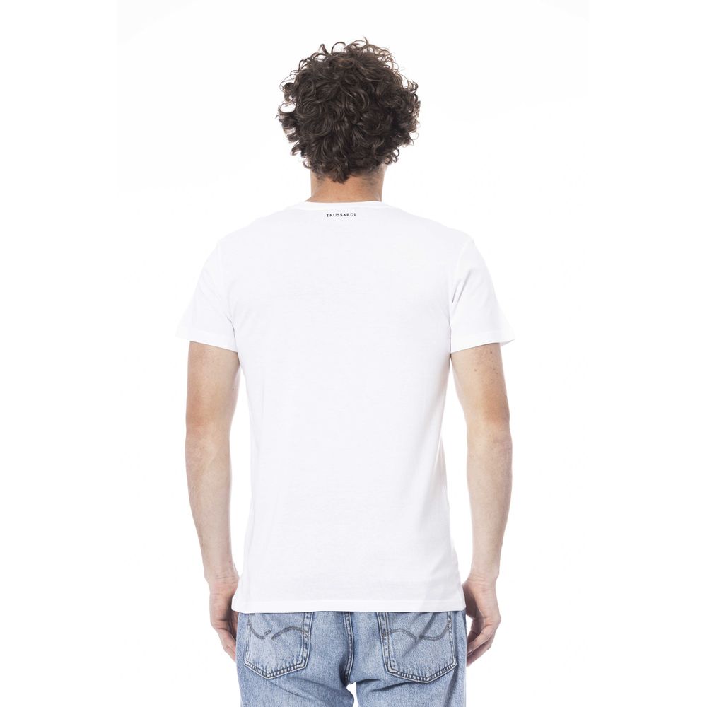 Trussardi Beachwear White Cotton T-Shirt