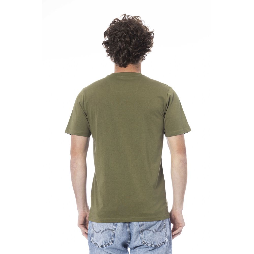 Cavalli Class Green Cotton Men T-Shirt