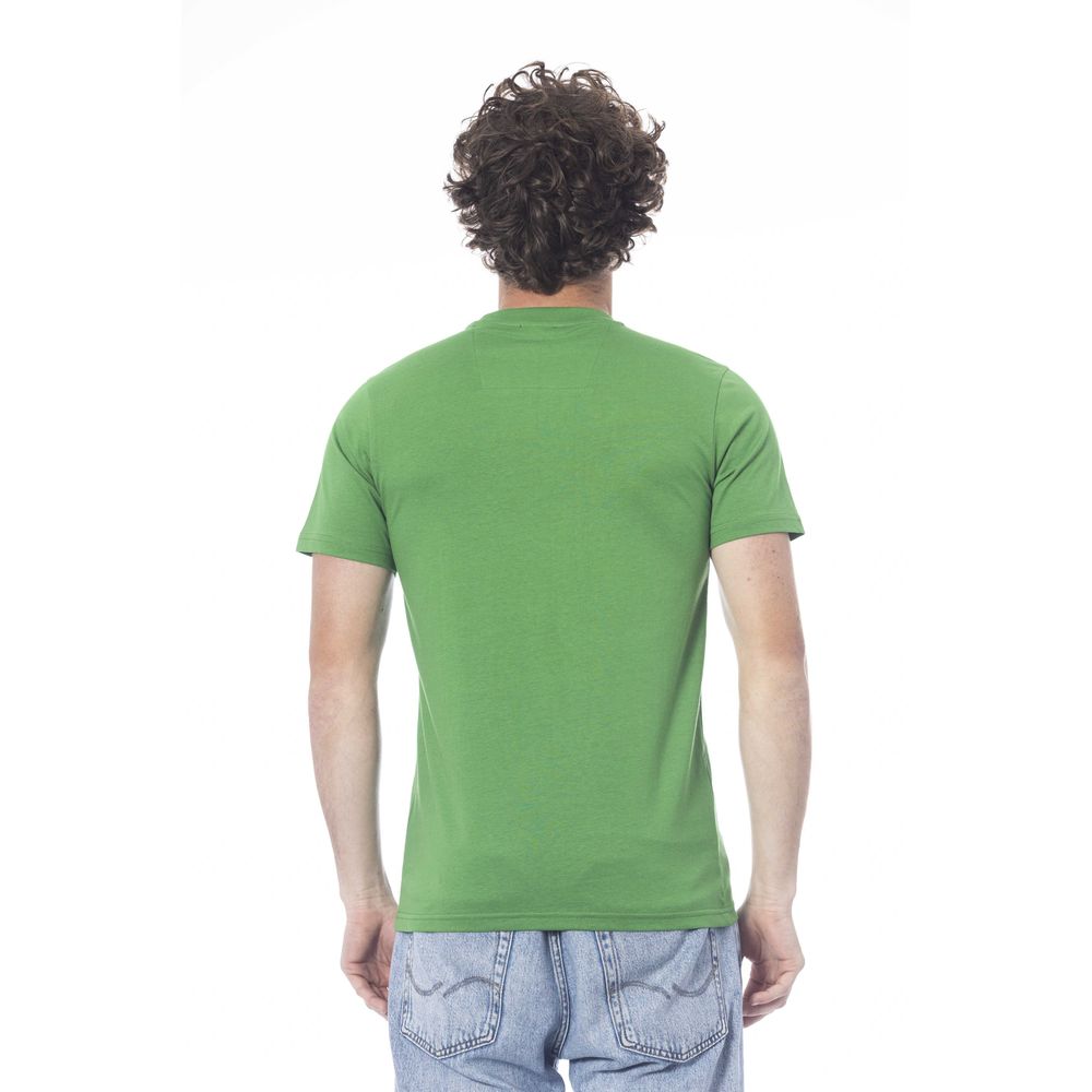 Cavalli Class Green Cotton Men T-Shirt