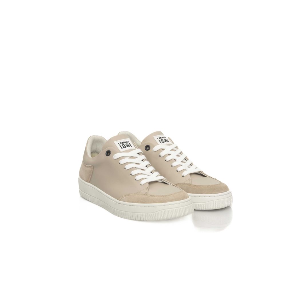 Cerruti 1881 Beige Leather Women Sneaker