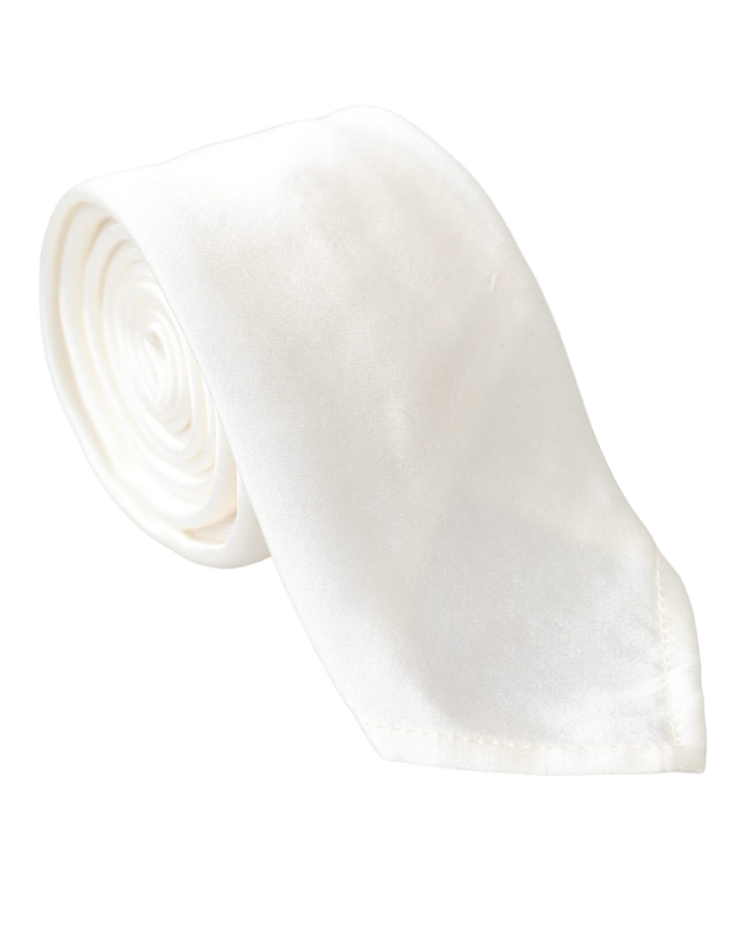 Dolce & Gabbana White Silk Blend Adjustable Tie Men