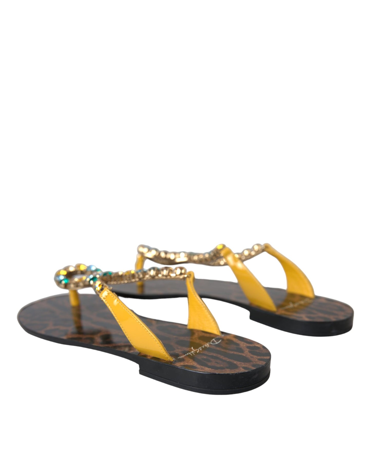 Dolce & Gabbana Multicolor Crystal Sandals Flip Flops Shoes