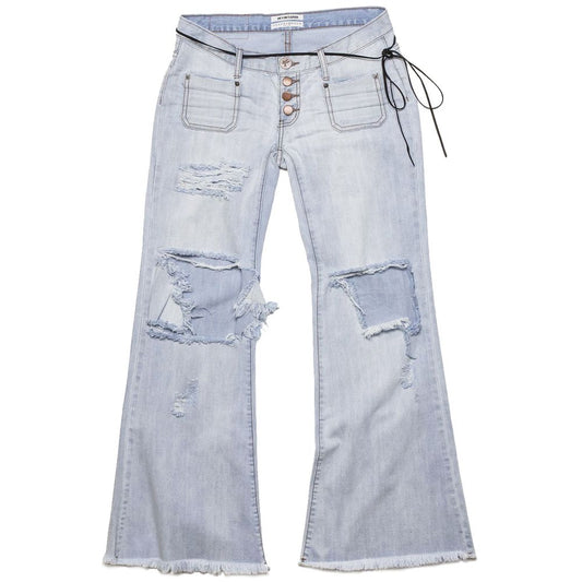 One Teaspoon Light Blue Cotton Women's Flared Jean