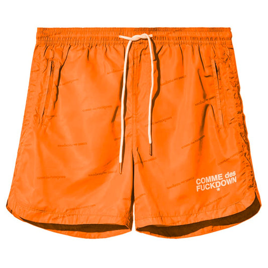 Comme Des Fuckdown Orange Polyester Men's Swim Short