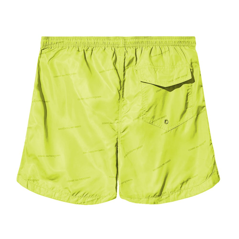 Comme Des Fuckdown Yellow Polyester Men's Swim Shorts