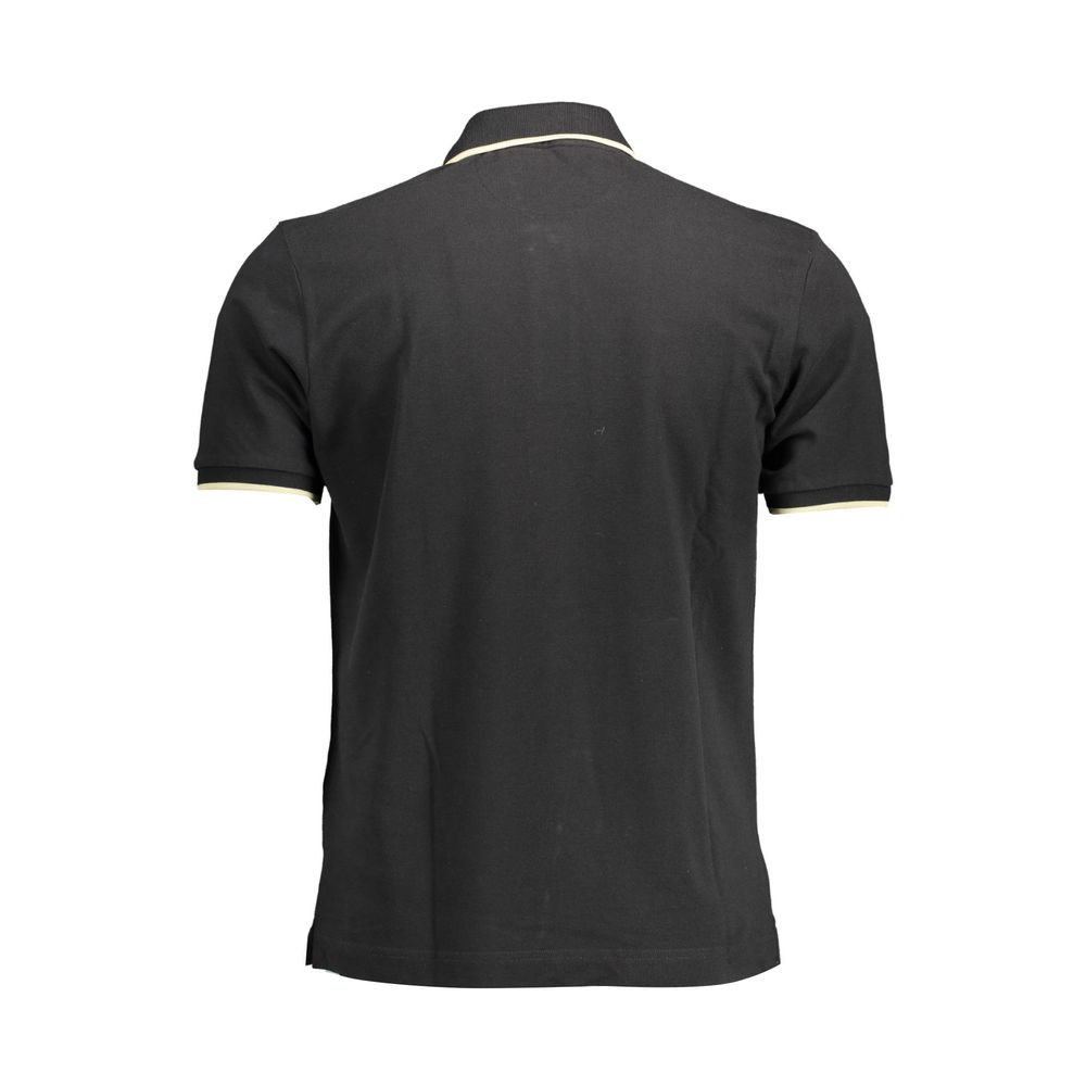 La Martina Black Cotton Men Polo Shirt