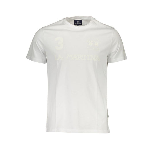 La Martina White Cotton Men T-Shirt