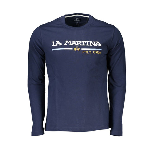 La Martina Chic Blue Crew Neck Embroidered T-Shirt