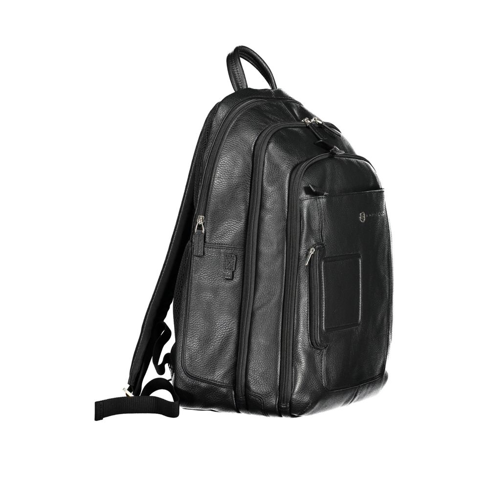 Piquadro Black Leather Men Backpack