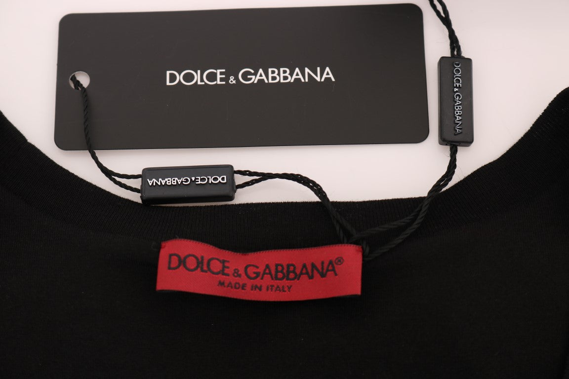 Dolce & Gabbana Black Floral Sequined Cami Blouse