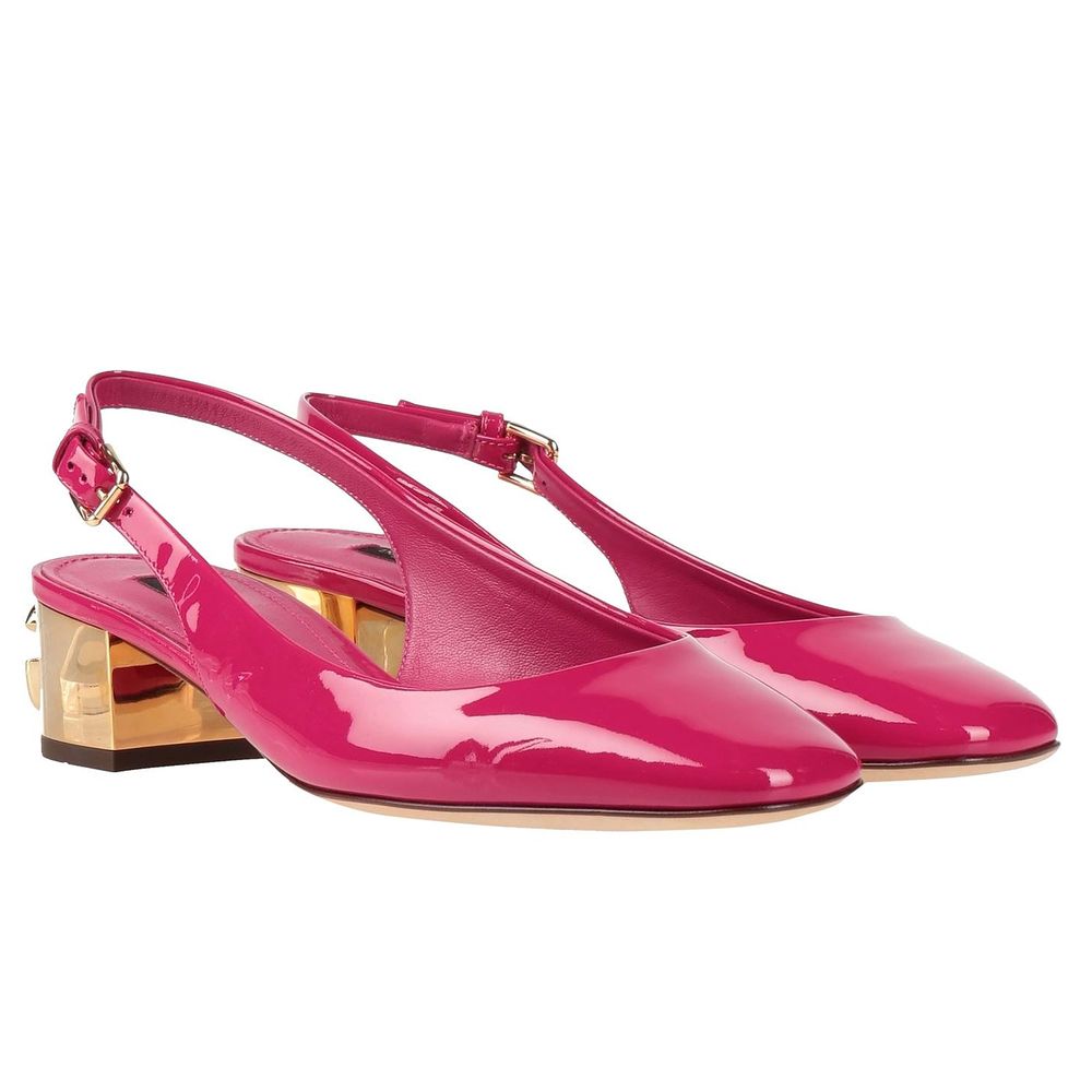 Dolce & Gabbana Fuchsia Leather Di Calfskin Pump