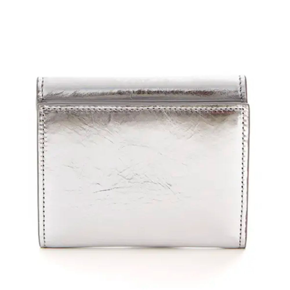 Off-White Silver Leather Women Wallet