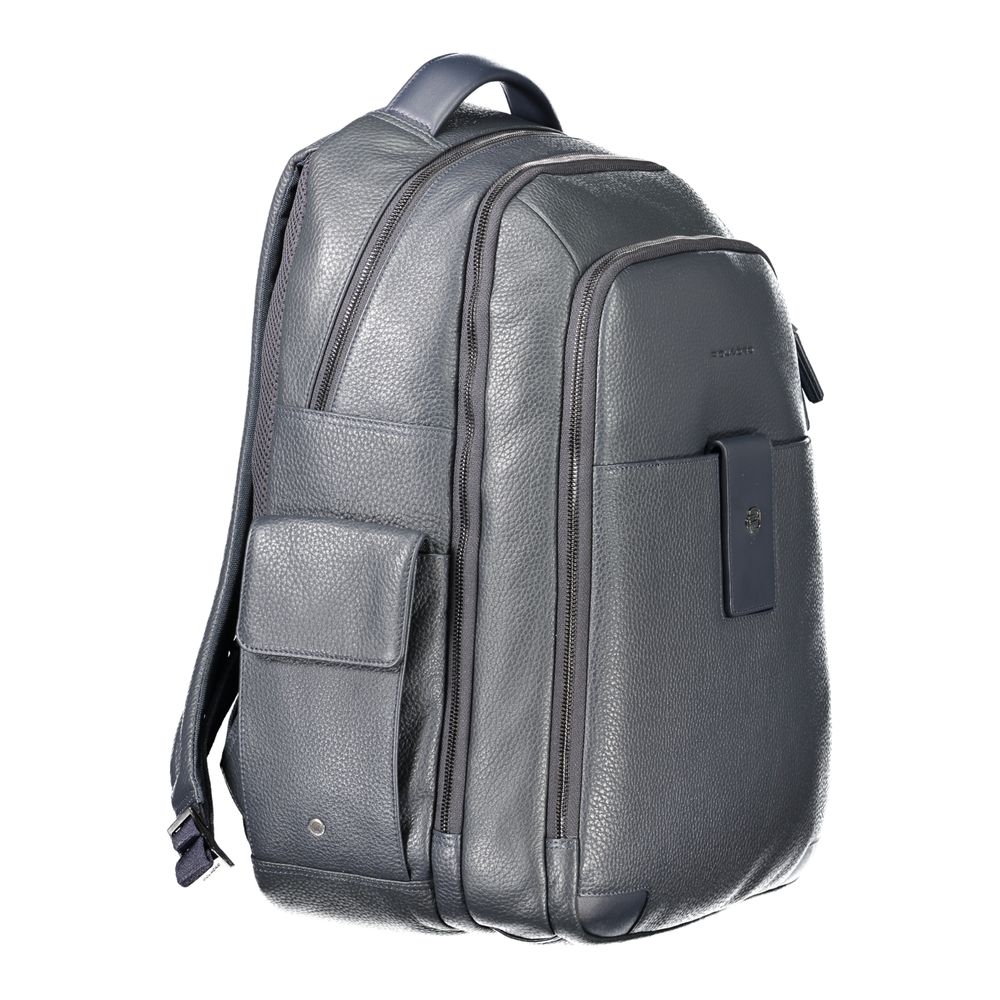 Piquadro Blue Leather Men Backpack