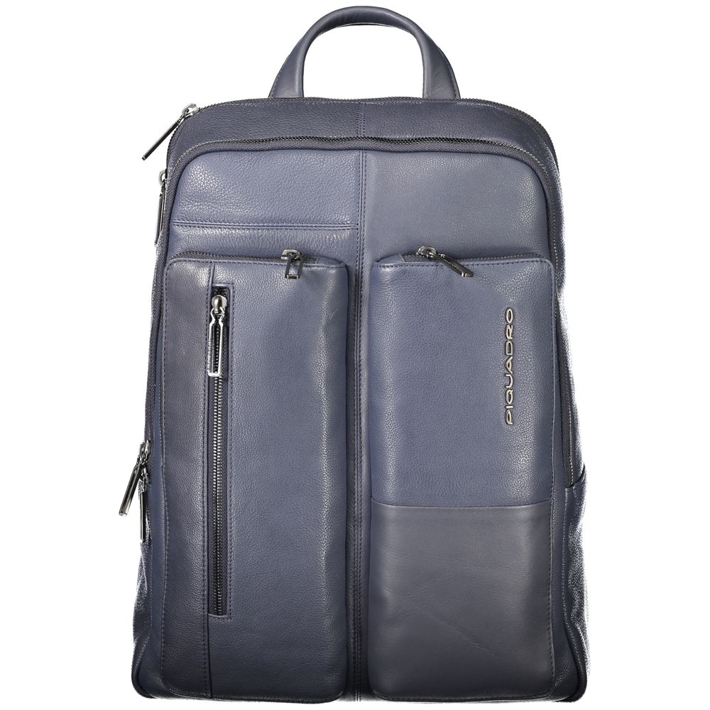 Piquadro Blue Leather Men Backpack