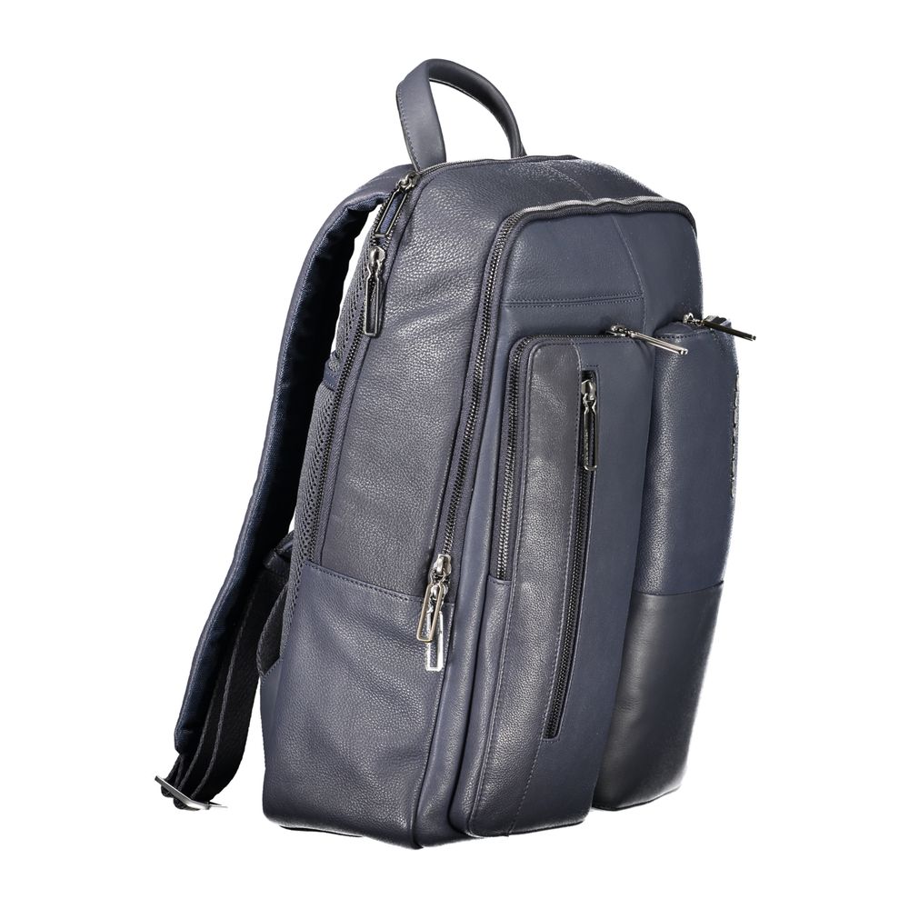 Piquadro Blue Leather Men Backpack