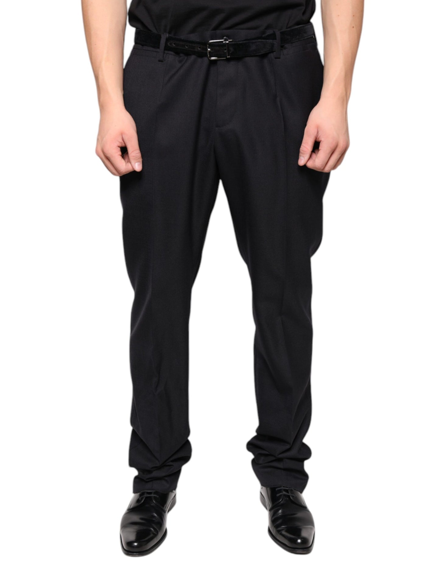 Dolce & Gabbana Black Wool Skinny Dress Formal Pants