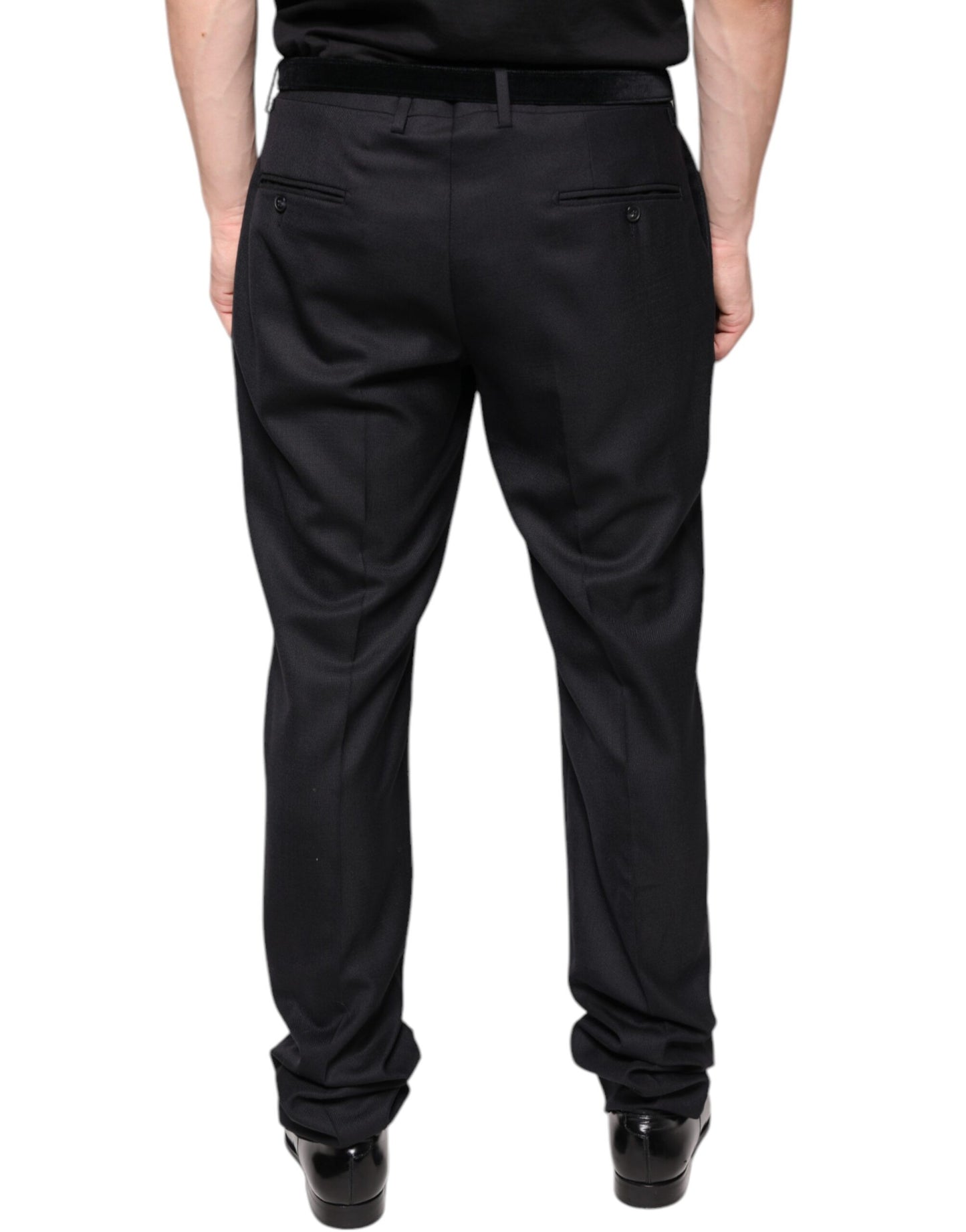 Dolce & Gabbana Black Wool Skinny Dress Formal Pants