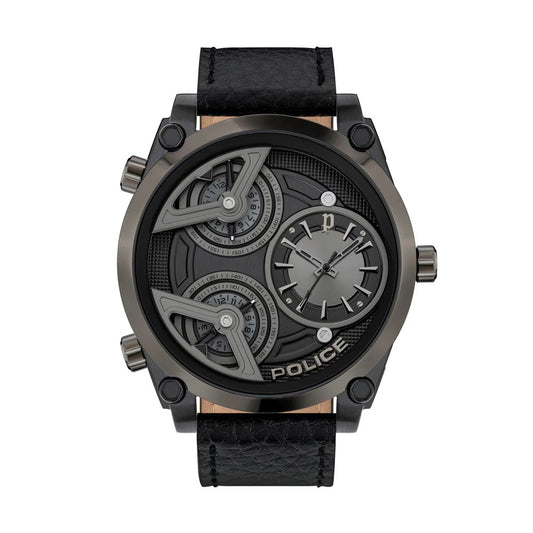 Police Black Leather Watch