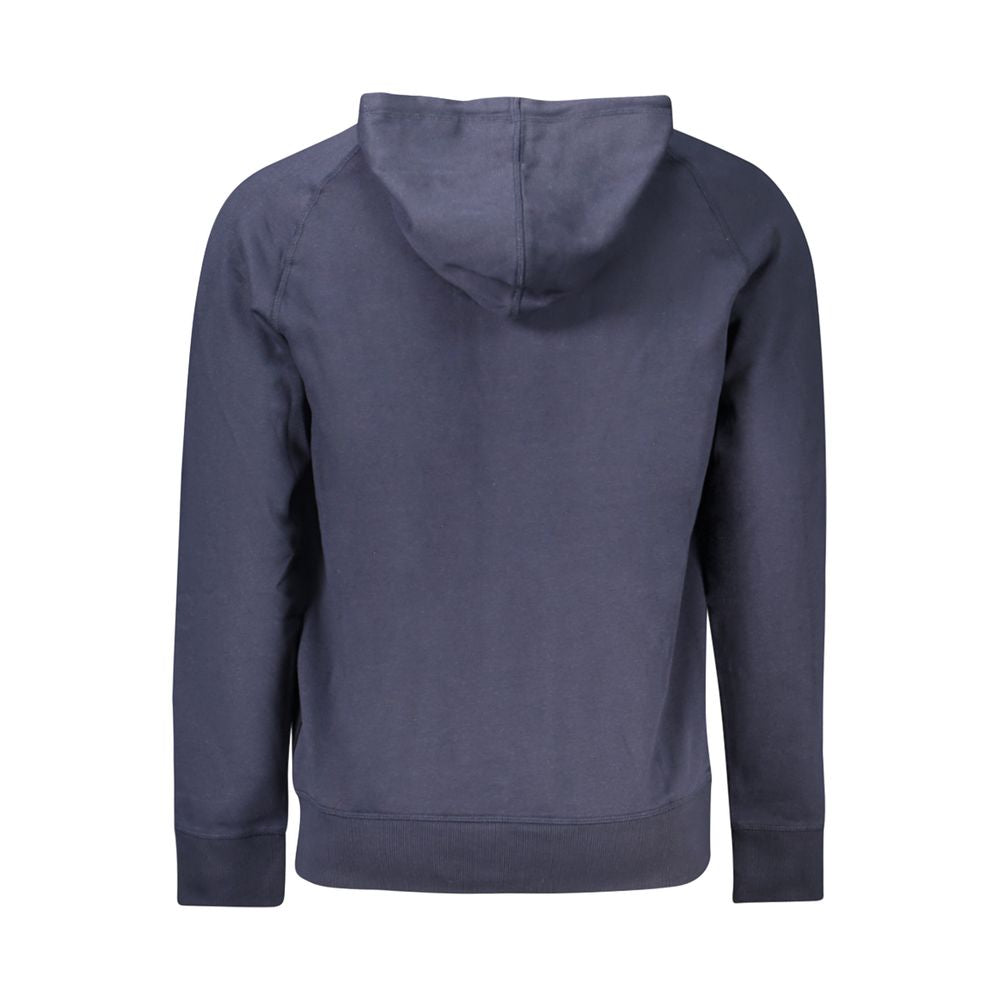 Timberland Blue Cotton Men Sweater with Central Pockets and Zip