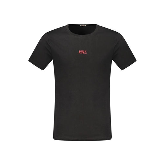 Rifle Black Cotton Men T-Shirt