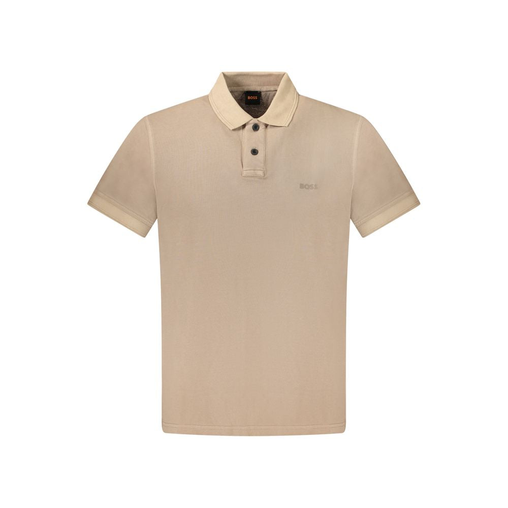 Hugo Boss Brown Cotton Men Polo Shirt