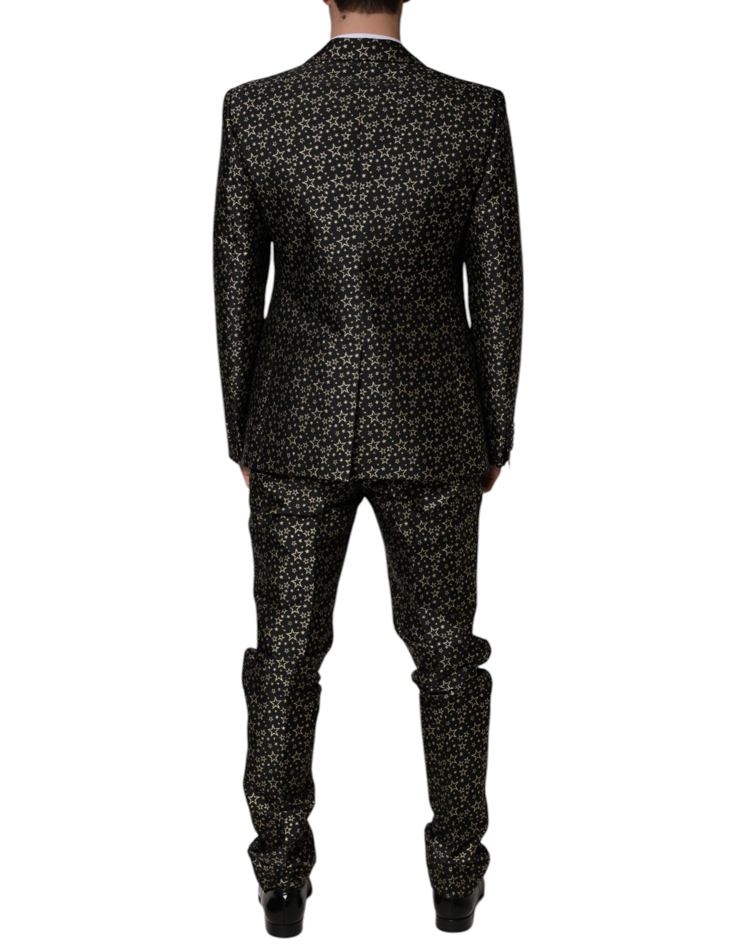 Dolce & Gabbana Black Stars Jacquard SICILIA 2 Piece Suit