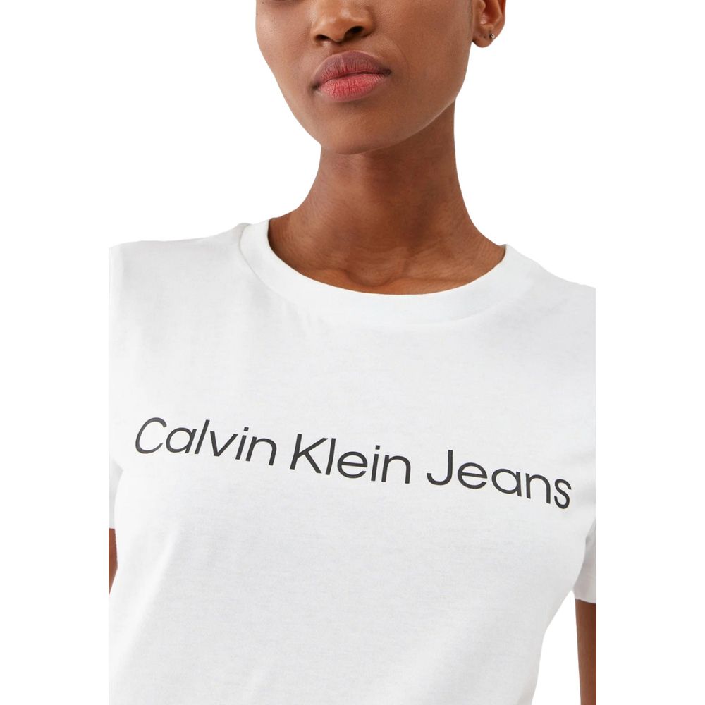 Calvin Klein Jeans White Cotton Tops & T-Shirt