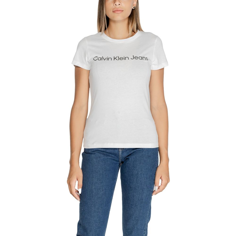 Calvin Klein Jeans White Cotton Tops & T-Shirt