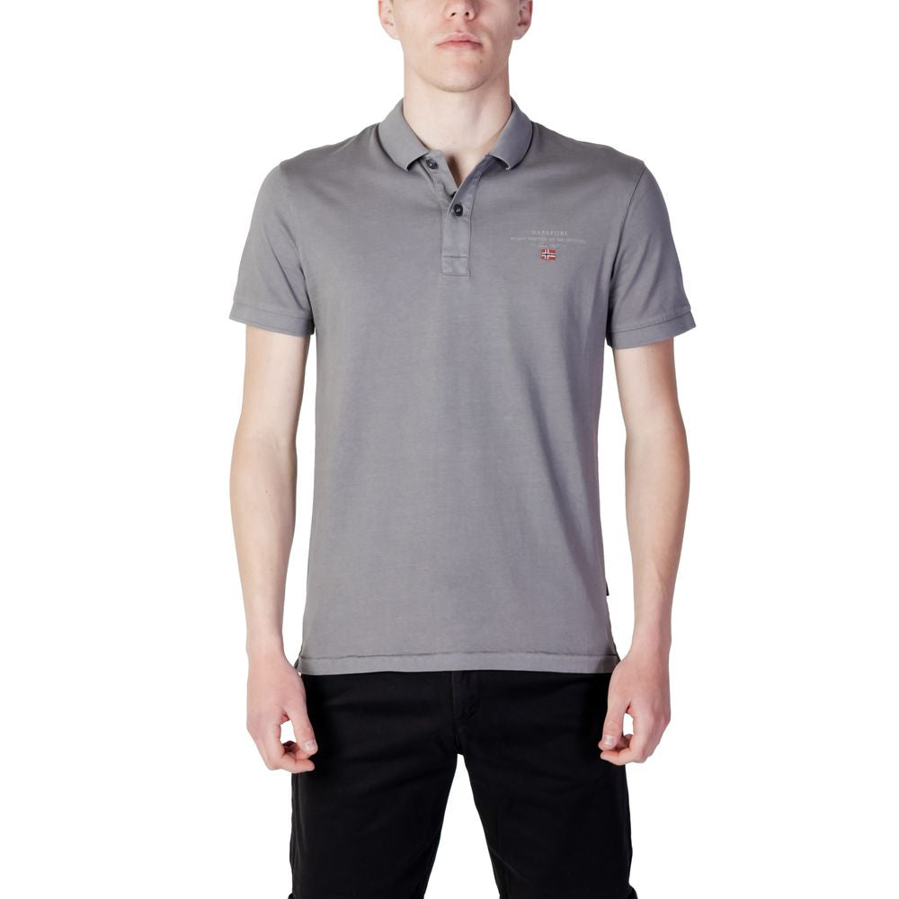 Napapijri Gray Cotton Polo Shirt