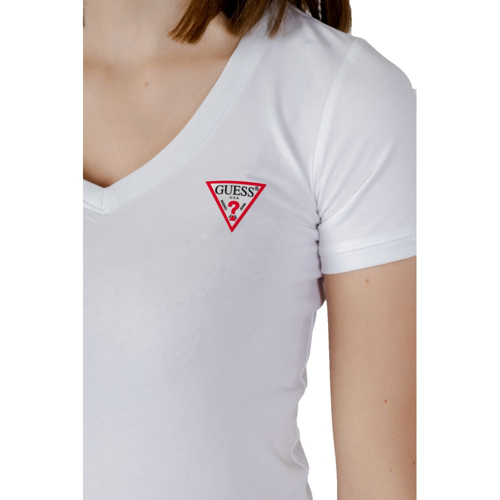 Guess White Cotton Tops & T-Shirt