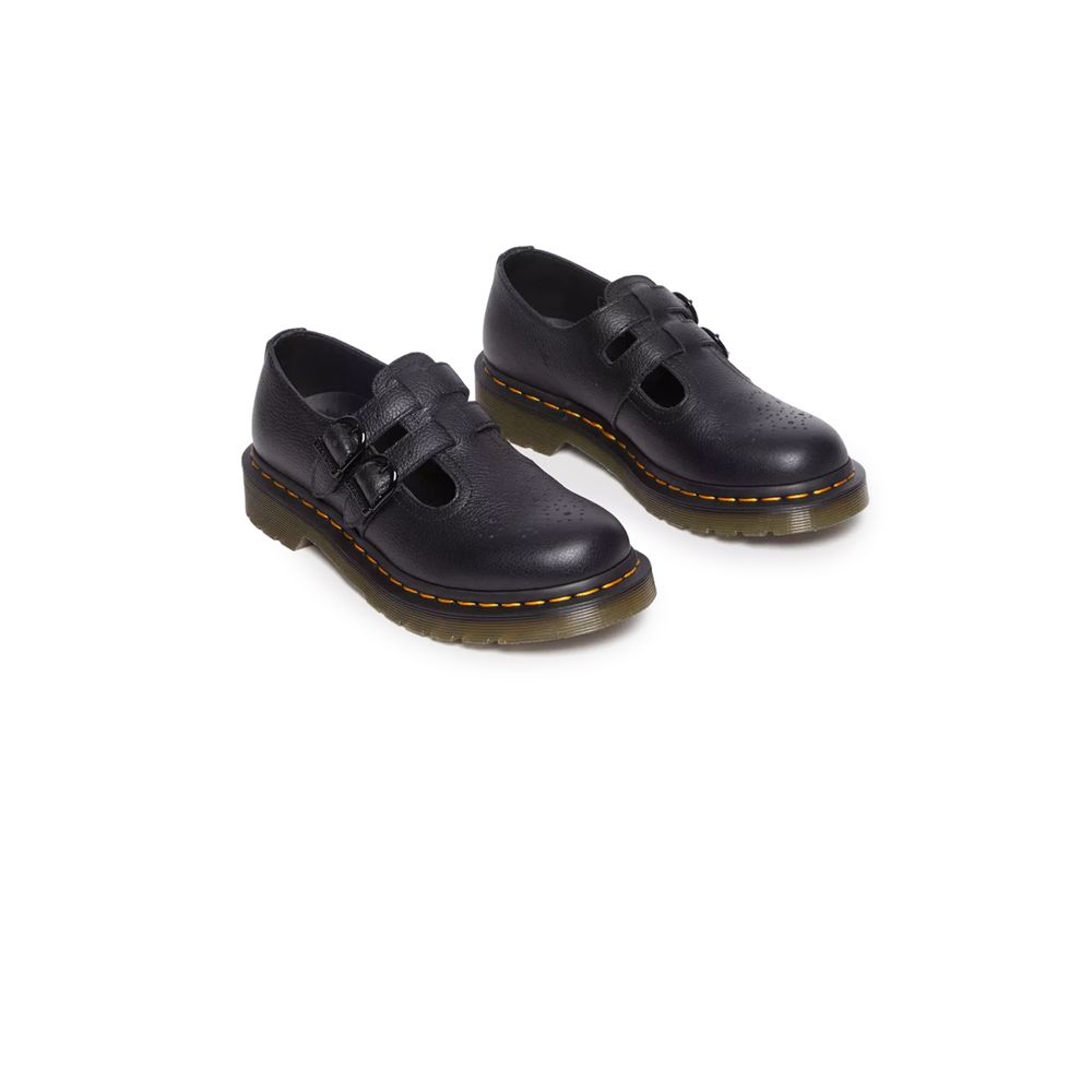 Dr. Martens Black Leather Flat Shoe