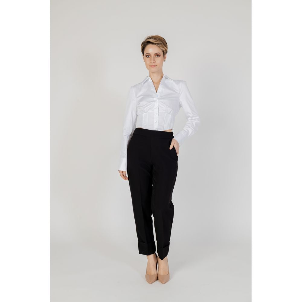 Sandro Ferrone Black Polyester Jeans & Pant