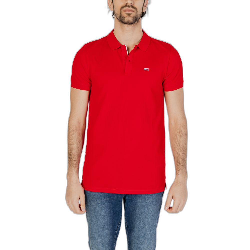 Tommy Hilfiger Jeans Red Cotton Polo Shirt