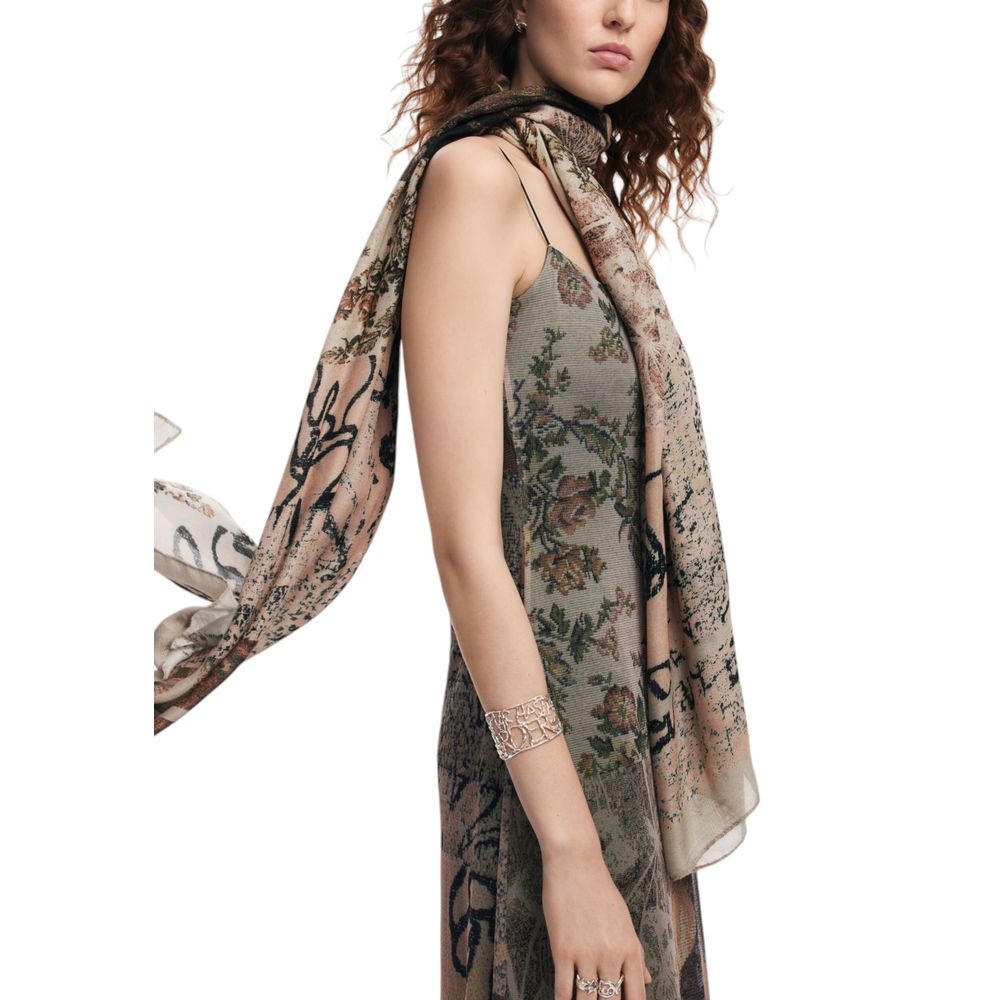 Desigual Beige Polyester Scarf