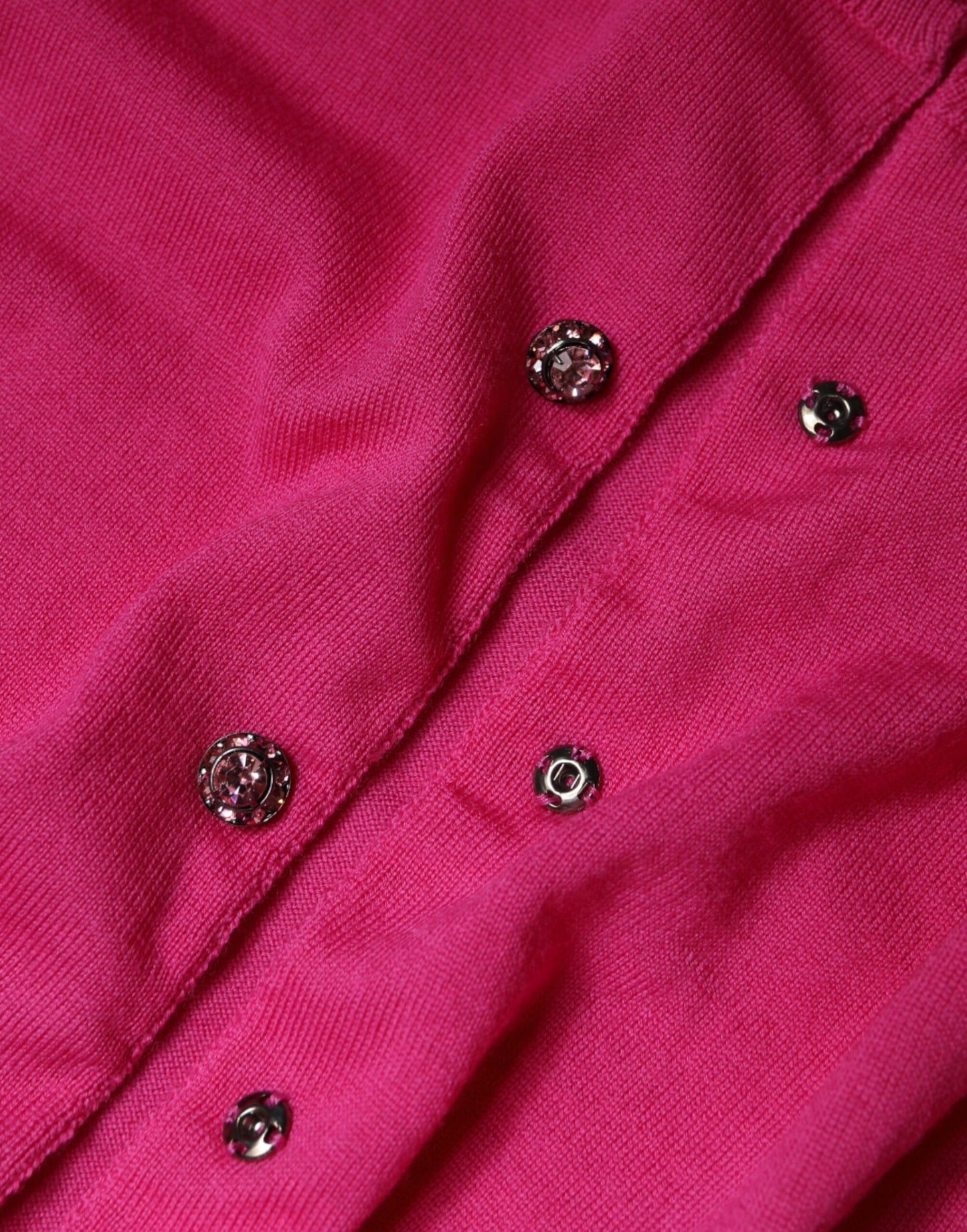 Dolce & Gabbana Pink Wool Button Down Cardigan Sweater