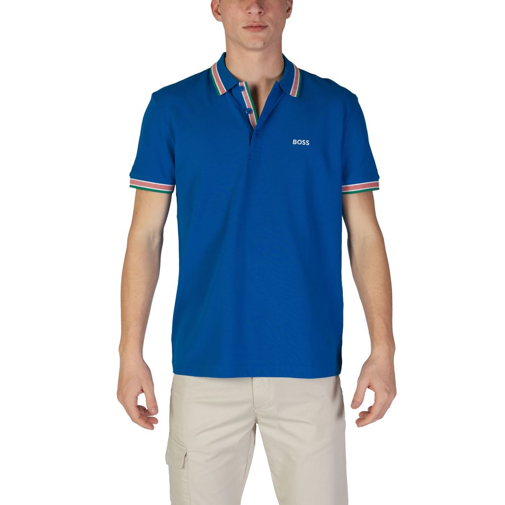 Hugo Boss Blue Cotton Polo Shirt