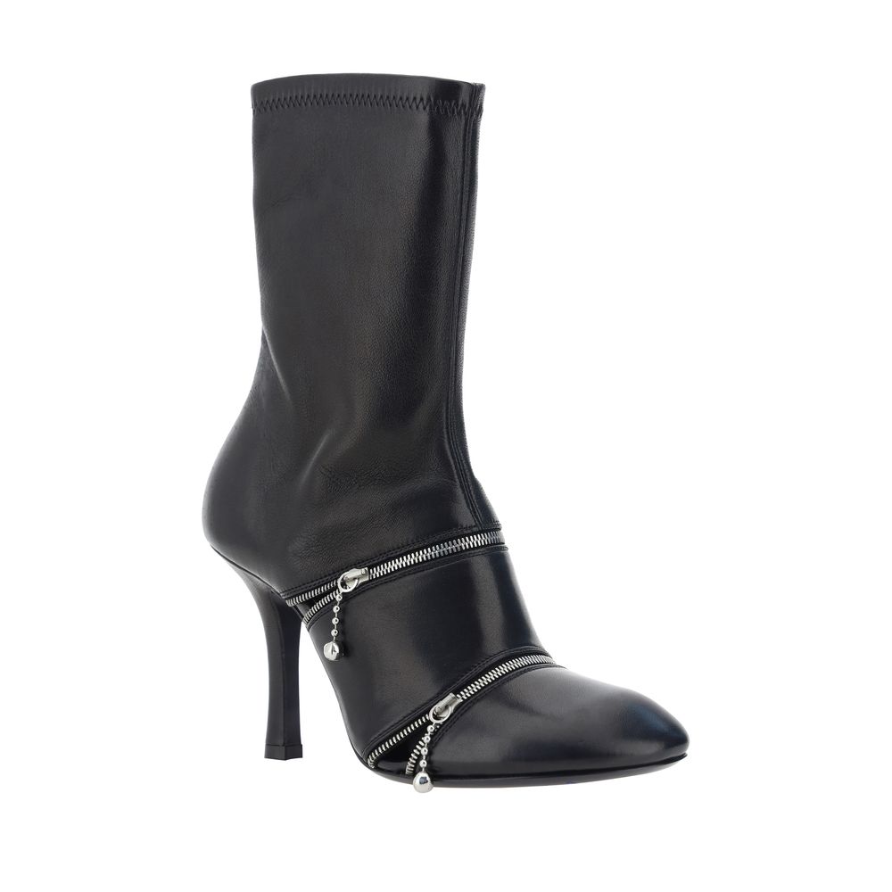 Burberry Peep Heeled Ankle Boots