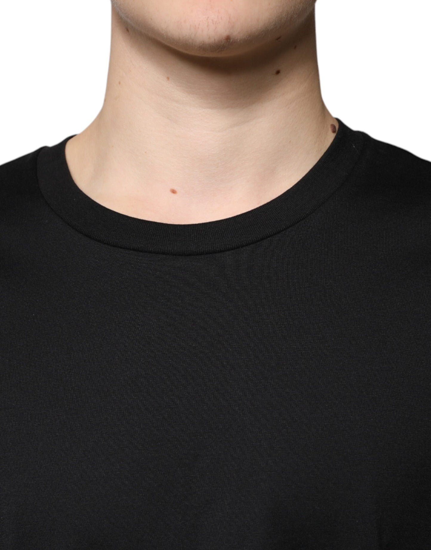 Dolce & Gabbana Black Cotton Crew Neck Short Sleeves T-shirt