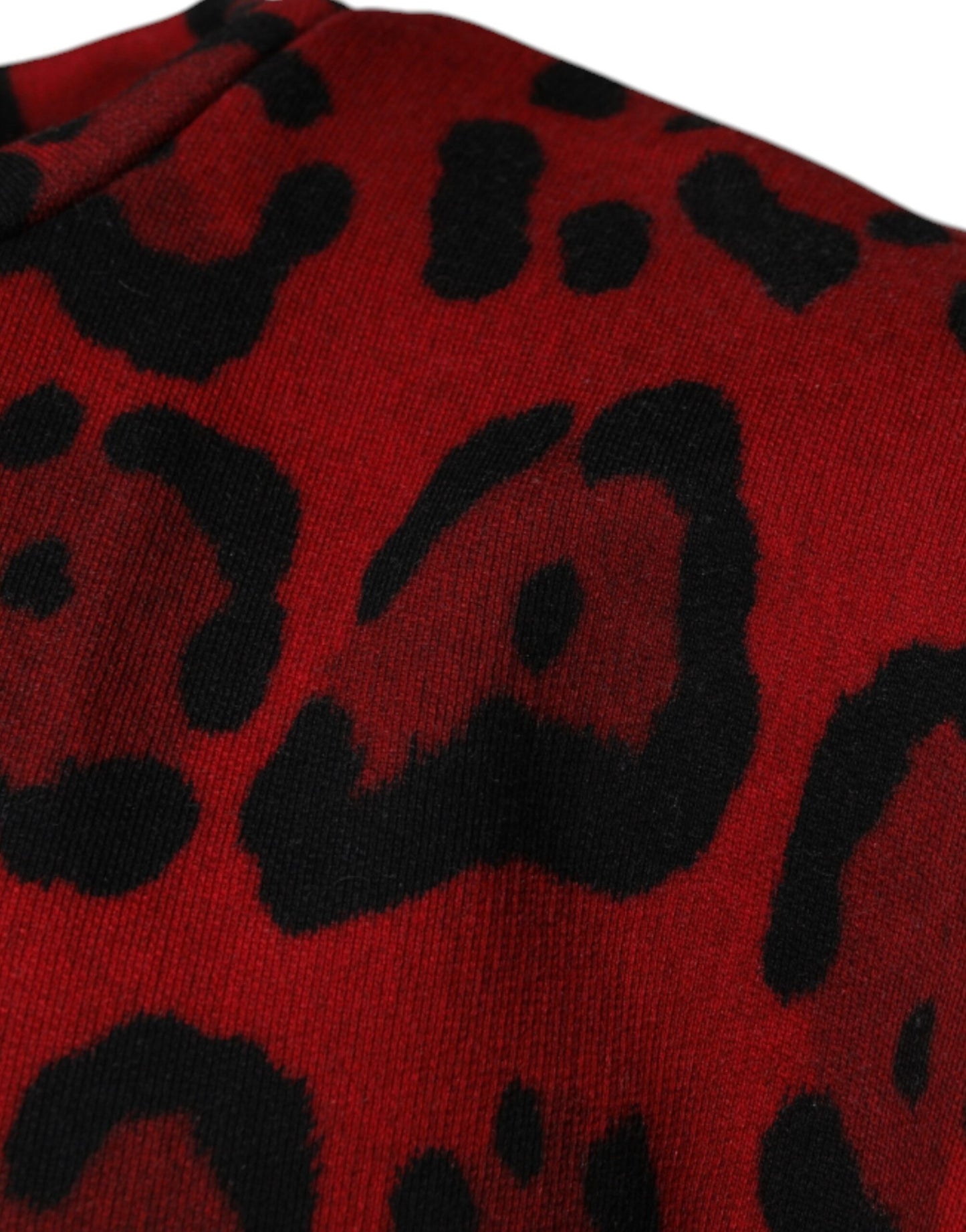 Dolce & Gabbana Red Leopard Print Cotton Sleeveless T-shirt