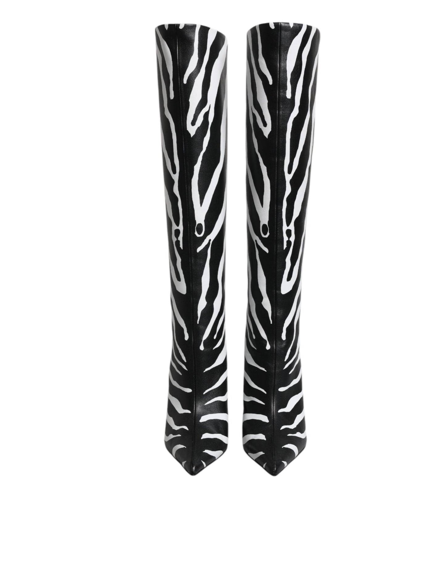 Dolce & Gabbana Black White Zebra Heels High Boots Shoes